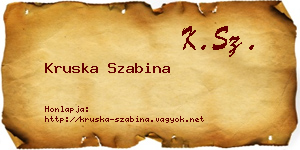 Kruska Szabina névjegykártya